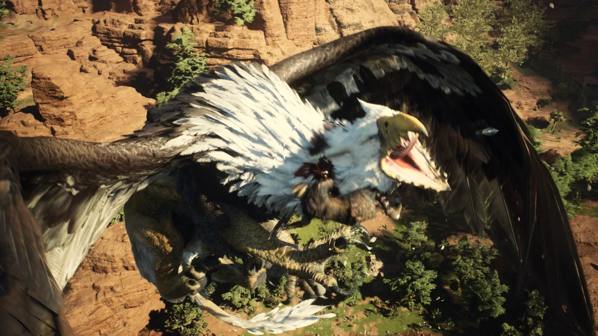 Captura de combate contra un monstruo gigante (trepando a una criatura)