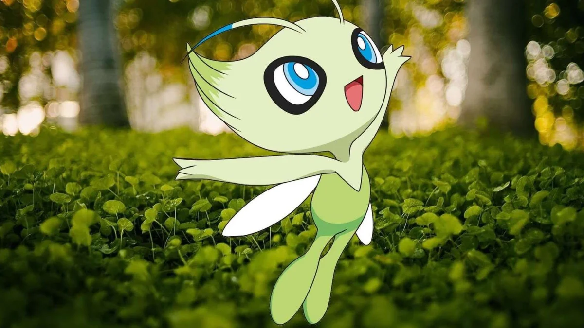 Arte de Celebi en un bosque