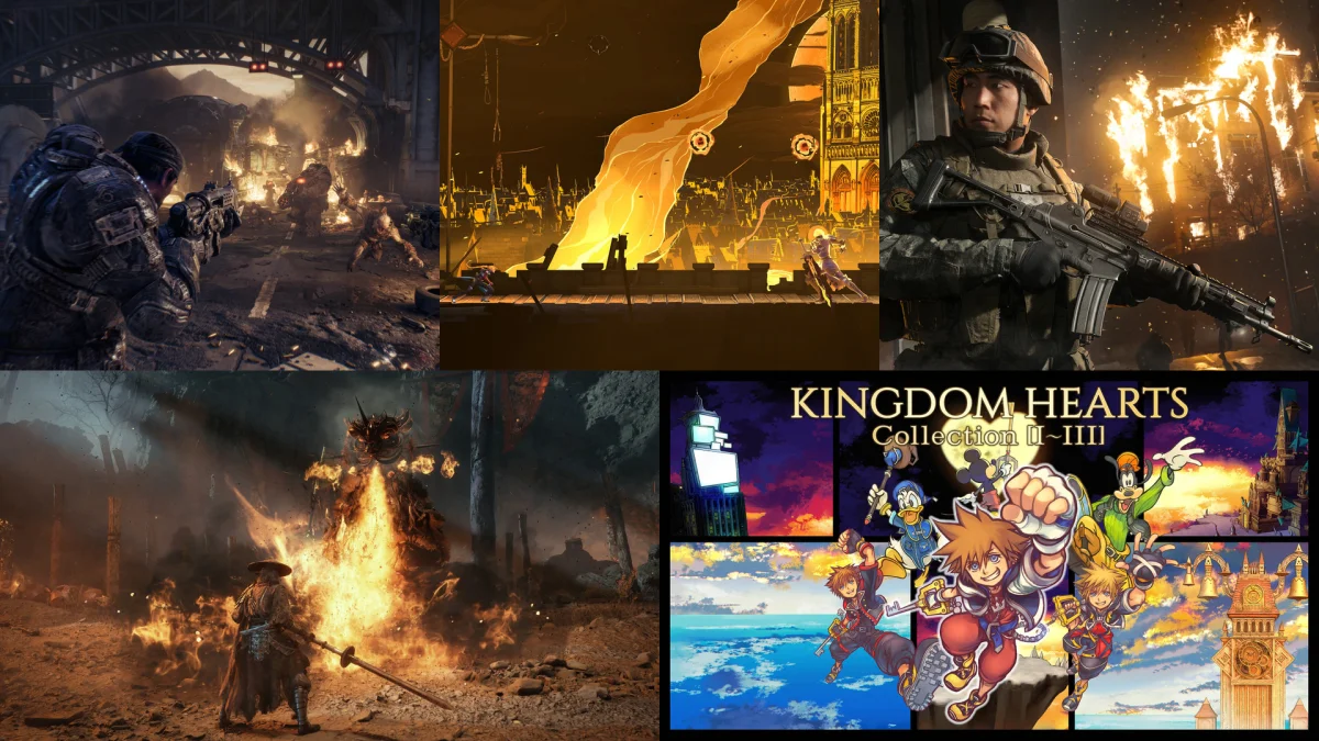 Collage horizontal con varias portadas de los juegos de octubre